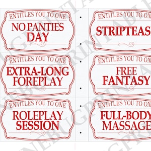 Printable Naughty Coupon Book, Erotic Valentine Gift for Him, Boyfriend ...