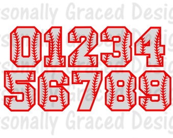 SVG, DXF, EPS Cut file Baseball Font Numbers svg, Baseball Svg, Softball Numbers Font, silhouette cut file, cameo file, Instant Download