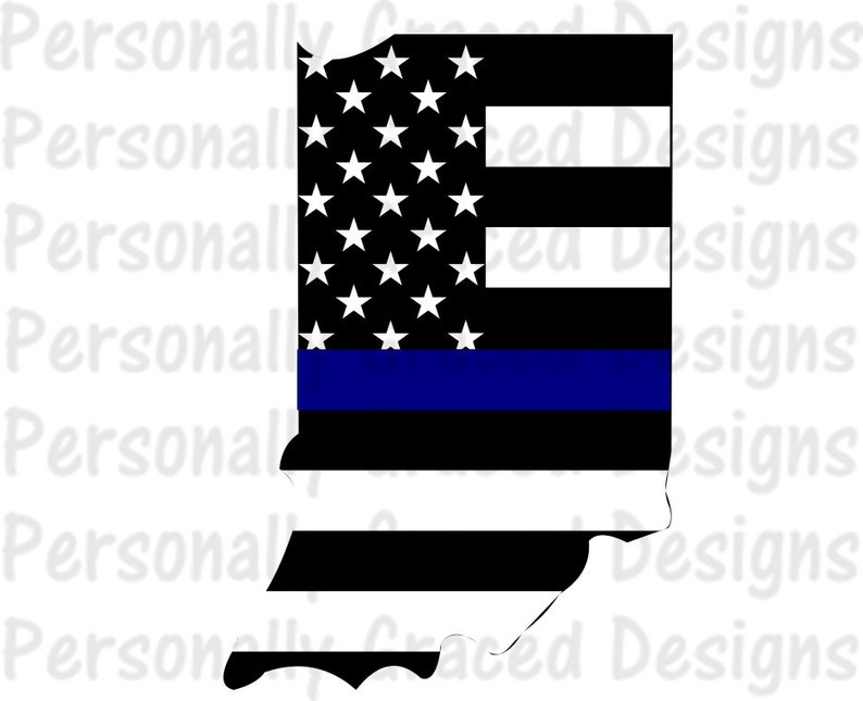 SVG DXF EPS Cut File Indiana State Flag Thin Blue Line Svg Etsy