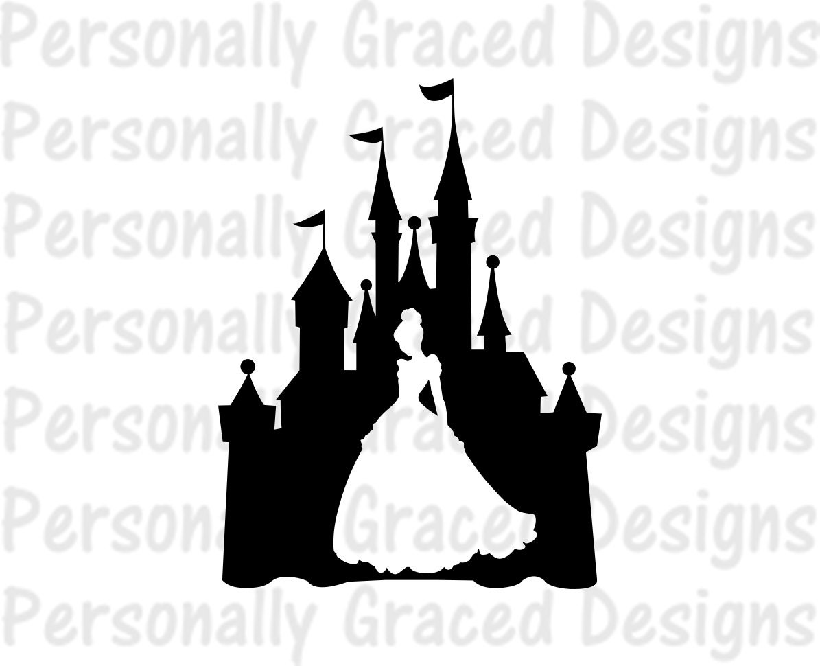 Download SVG DXF EPS Cut file Princess as Cinderella in Castle | Etsy