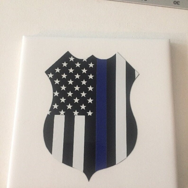 Download SVG DXF EPS Cut file Police Shield Badge Flag Thin Blue ...