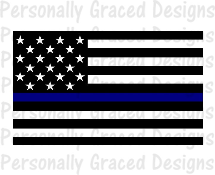 Download SVG DXF EPS Cut file American Flag Thin Blue Line svg | Etsy