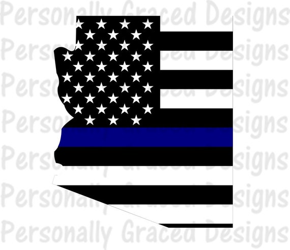 Svg Dxf Eps Cut File Arizona State Flag Thin Blue Line Svg Etsy