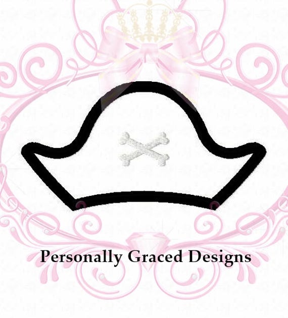 Pirate Hat Applique Design 4 Sizes 3in 4in 5in 6in Etsy