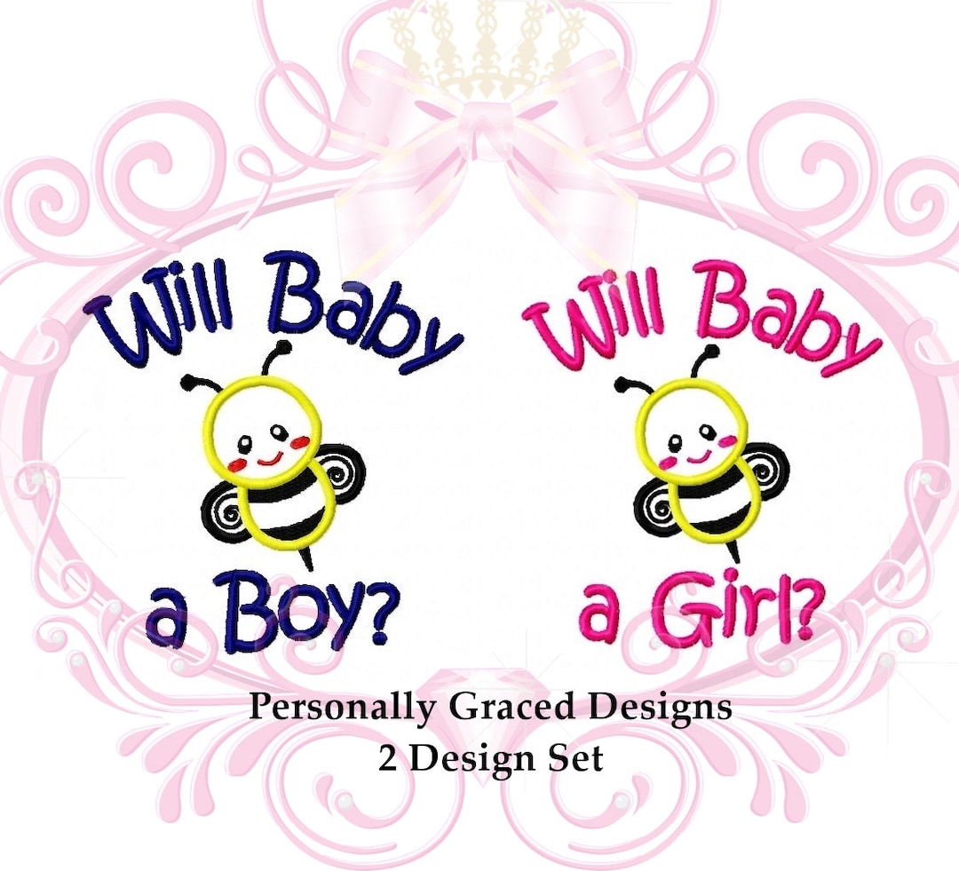 Instant Download Gender Reveal Machine Embroidery Design Will Etsy