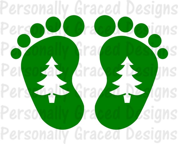 Download Svg Dxf Eps Cut File Christmas Tree Baby Feet Svg Christmas Etsy