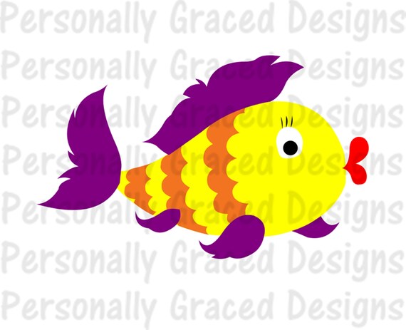 Download Svg Dxf Eps Cut File Cute Girl Fish Svg Kid Fish Svg Etsy