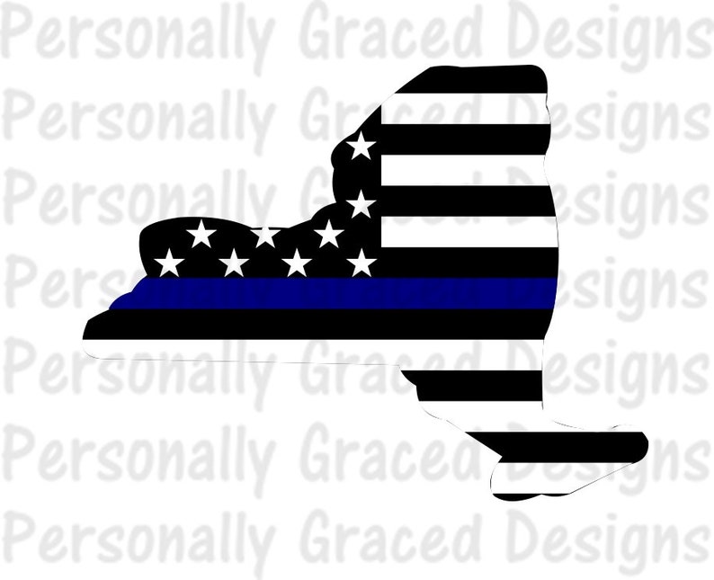 Download SVG DXF EPS Cut file New York us Flag Thin Blue Line svg ...