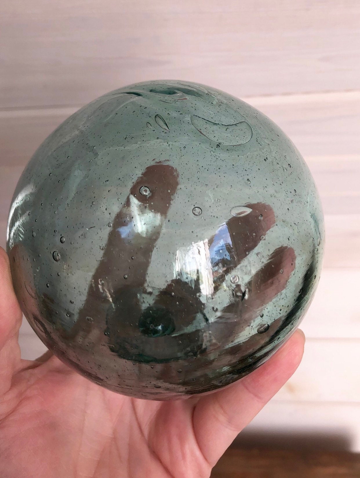 Set of 3 antique glass floats nautical decor vintage glass Etsy