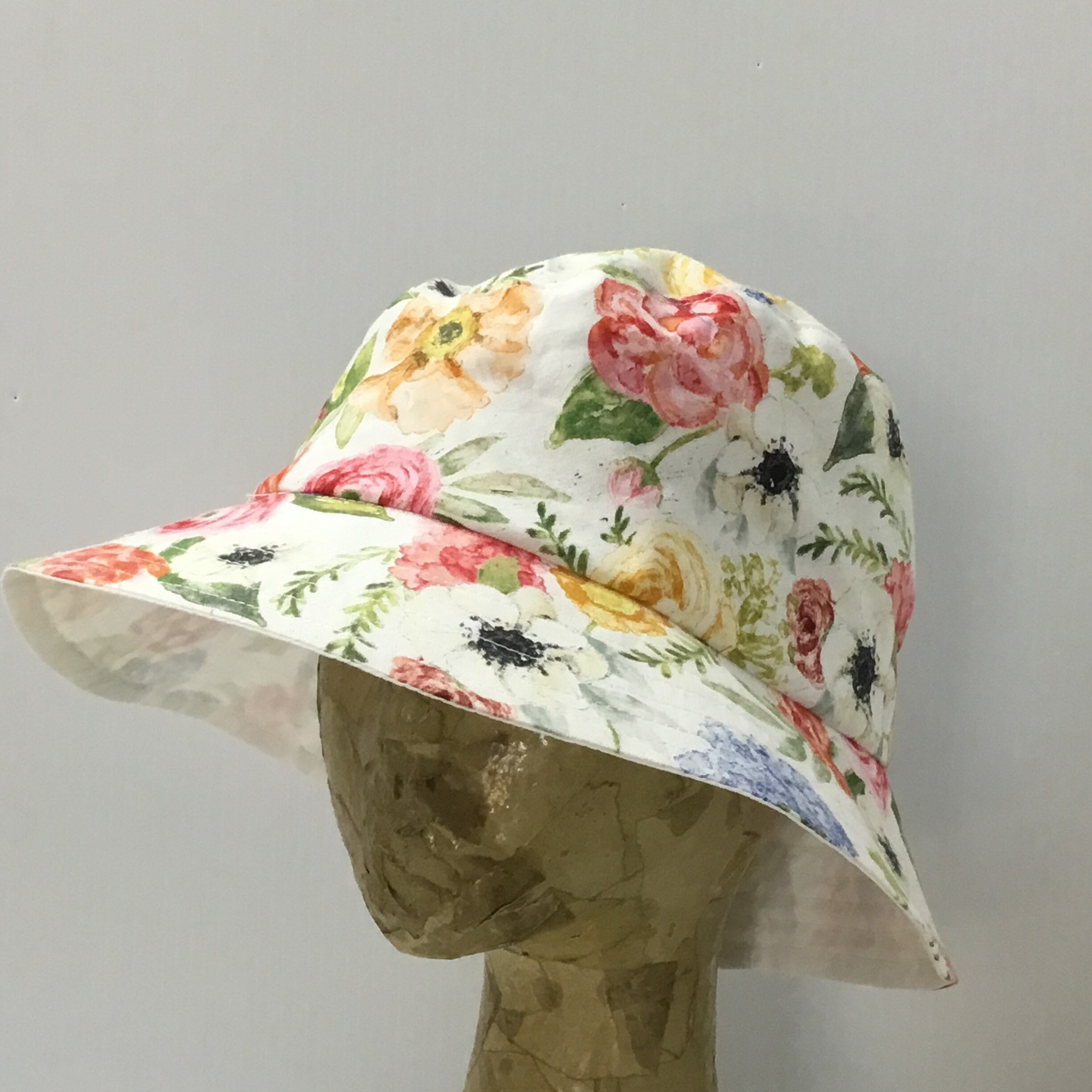 Womens Floral Bucket Hat 37 Handmade 