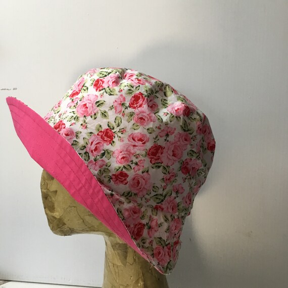 Pink Floral Bucket Hat Handmade - Etsy 