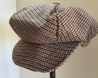 Unisex  slouchy winter cap, check, tweed look cap, newsboy cap,visor cap, slouchy newsboy cap, baker boy cap,  beret visor hat, adjustable