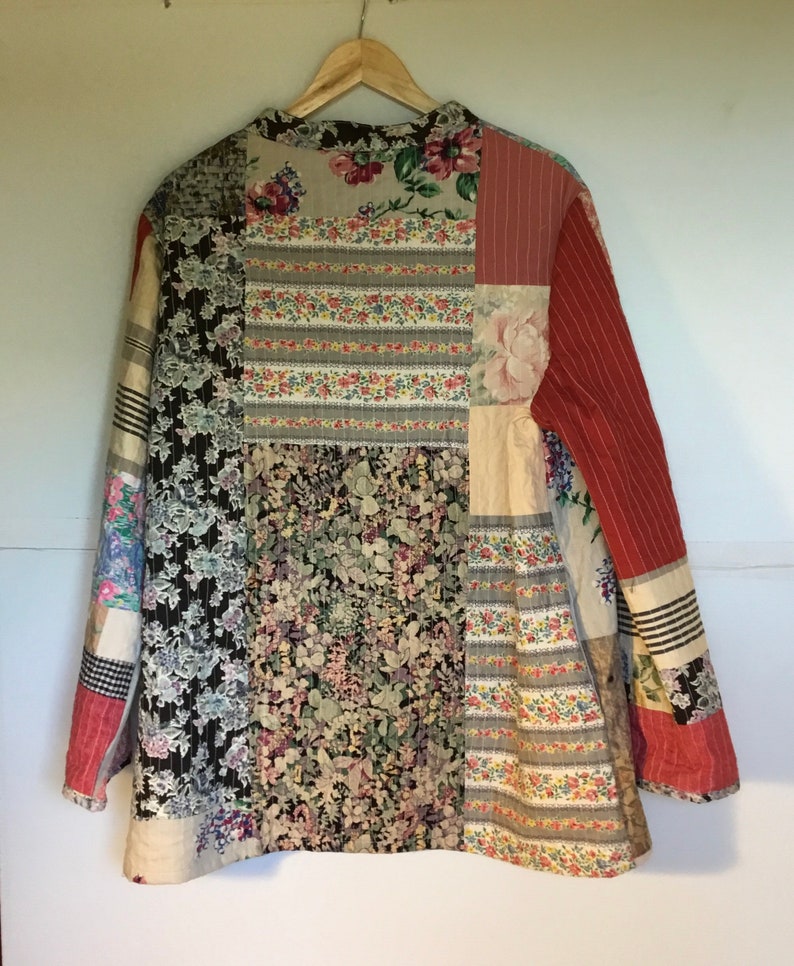 Womens patchwork jacket /duster8 handmade coat upcycled Etsy