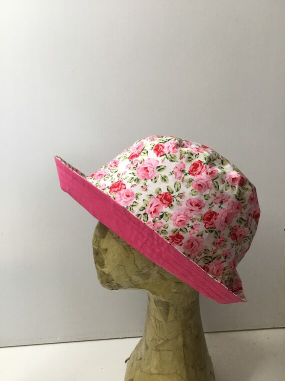 Pink Floral Bucket Hat Handmade - Etsy 