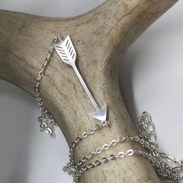 Dainty Arrow Necklace, Silver Arrow Necklace, Cute Arrow Pendant, Archery Necklace, Necklace for Archer, Cupid Necklace, Arrowhead