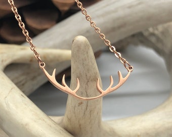 Personalized Gift Antler Necklace Couples gift Bridal gift Country Southern Valentines Day Gift Deer Antler Necklace Gold Antler