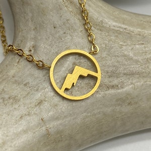 Dainty Mountain Necklace, Gold Mountain, Mountain Pendant Necklace, Mountain Lover