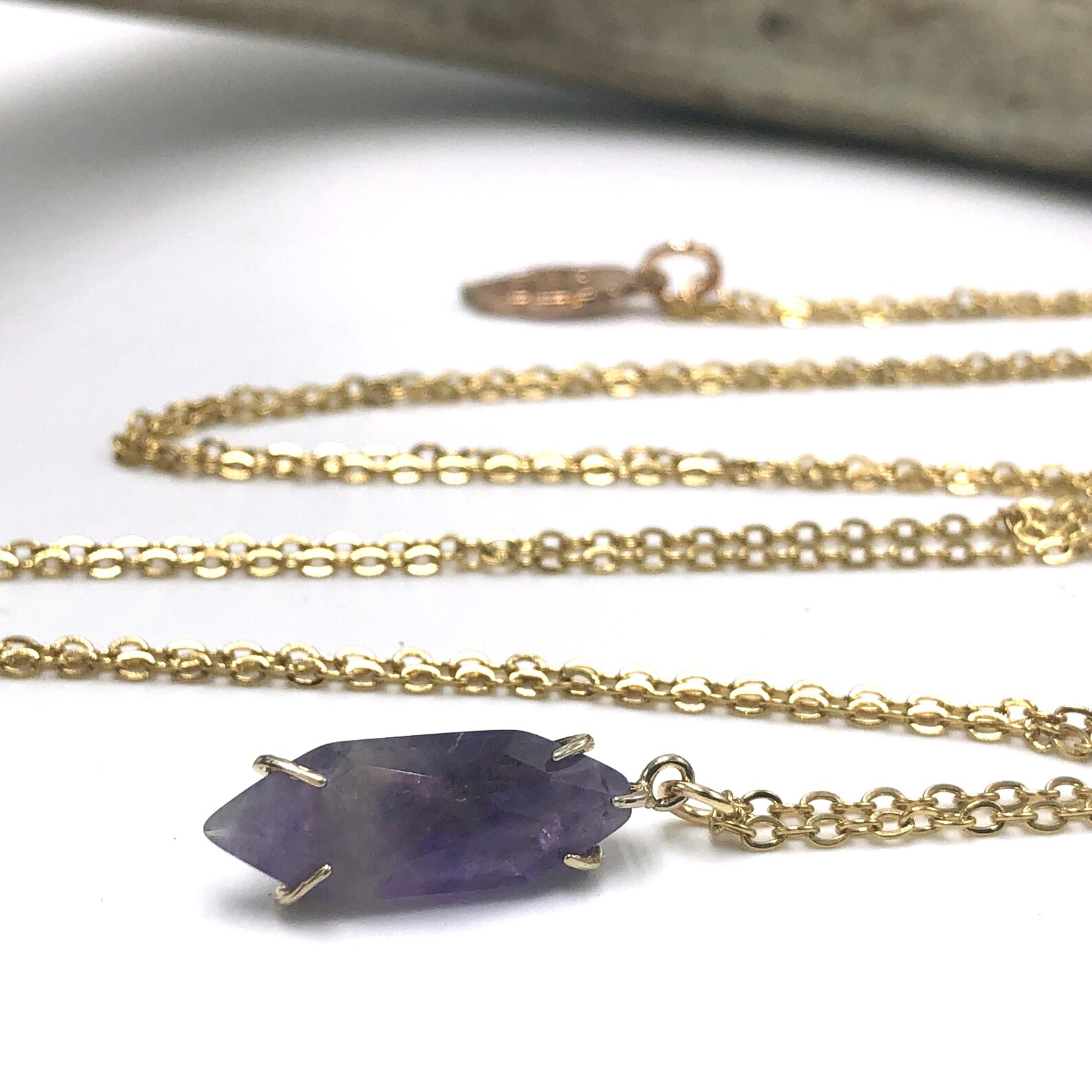 Real Amethyst Necklace Amethyst Crystal Necklace Gold Etsy Australia