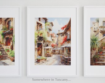 3 pièces d'art mural quelque part en Toscane/impression numérique/image numérique de haute qualité/peinture à l'huile impression numérique/téléchargement instantané/usage commercial