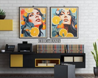 Art mural bohème chic fille/impression moderne/oeuvre d'art numérique/art mural numérique imprimable/image numérique/salon, salle à manger/décor de Style bohème/lot de 3