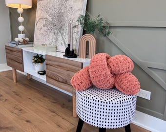 Coussin de trow moderne/peluche confortable en tricot/oreiller en gros fils/décor de chambre à coucher de salon/décoration tendance/cadeau de pendaison de crémaillère