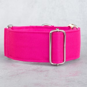 Martingale dog collar, Pink water repellent sighthound collar, 1", 1.5" or 2" wide Greyhound, Whippet, Galgo, Iggy collar, Galgina AMARANTH