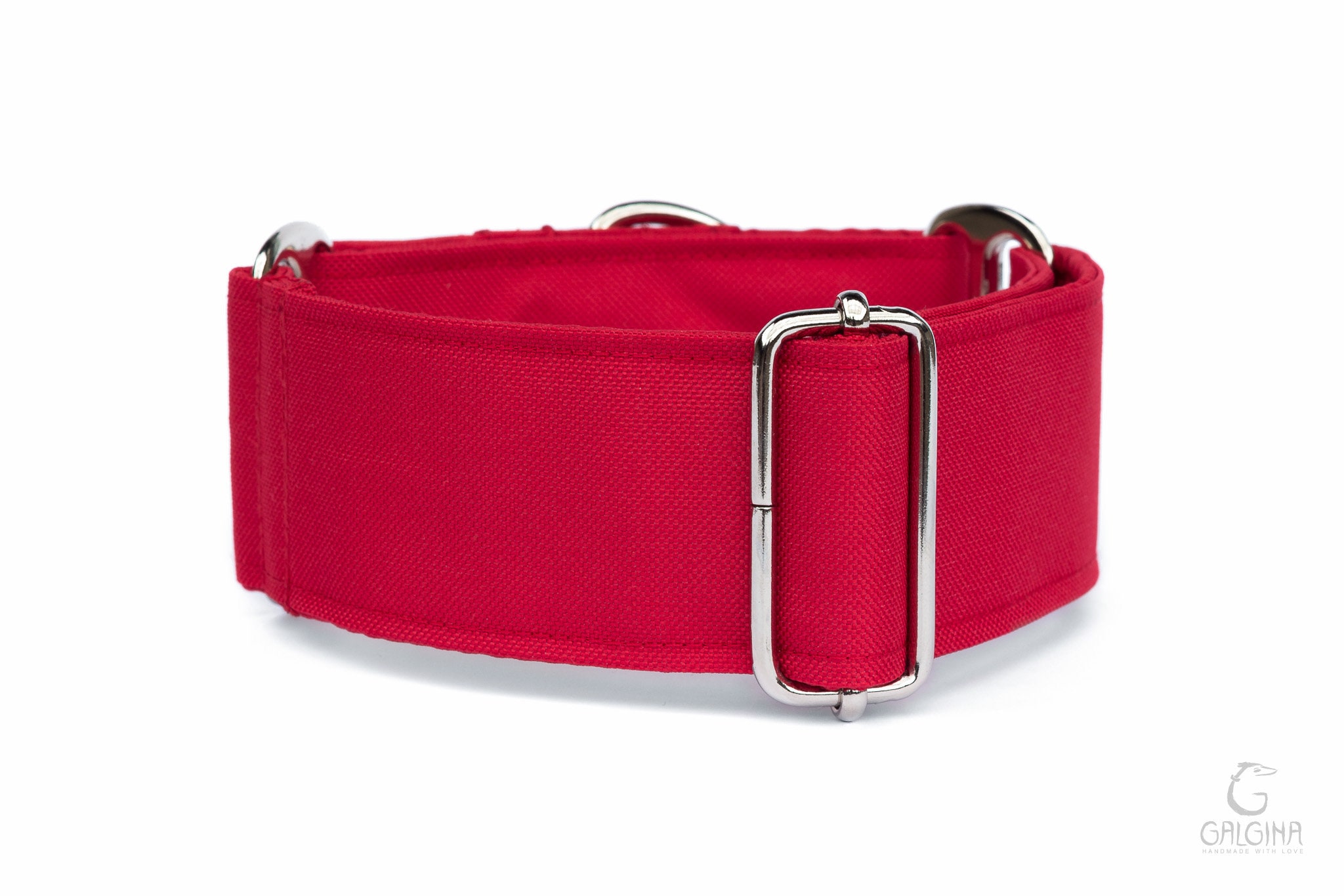 Scarlet Collar - A classic scarlet red dog collar made in Italy