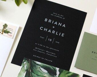 Black Wedding Invite Etsy