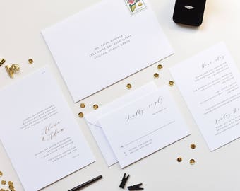 gold foil invitation etsy
