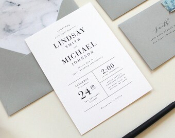 modern wedding invitations modern wedding invitation simple etsy
