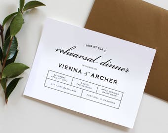 modern rehearsal dinner invitation rehearsal dinner etsy