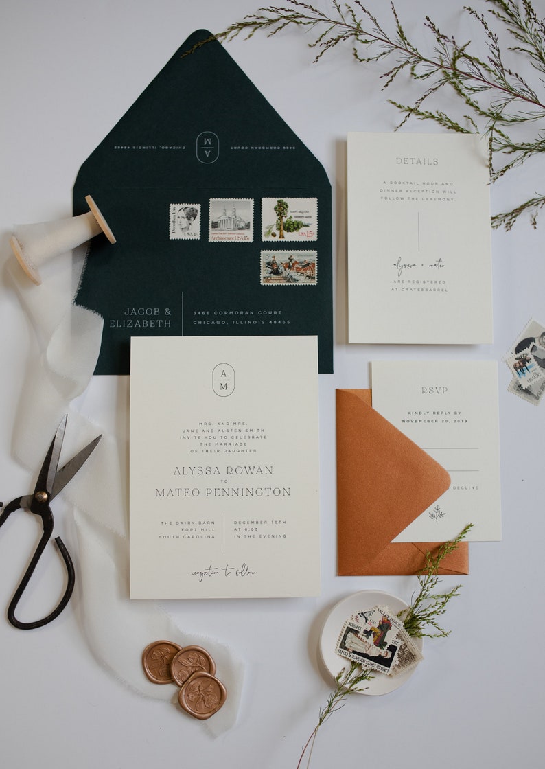 Modern Wedding Invitations Simple Wedding Invitations - Etsy