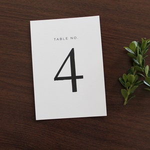 Classic Table Numbers, wedding table number, modern table numbers, Serif table number, black and white table number, simple table numbers