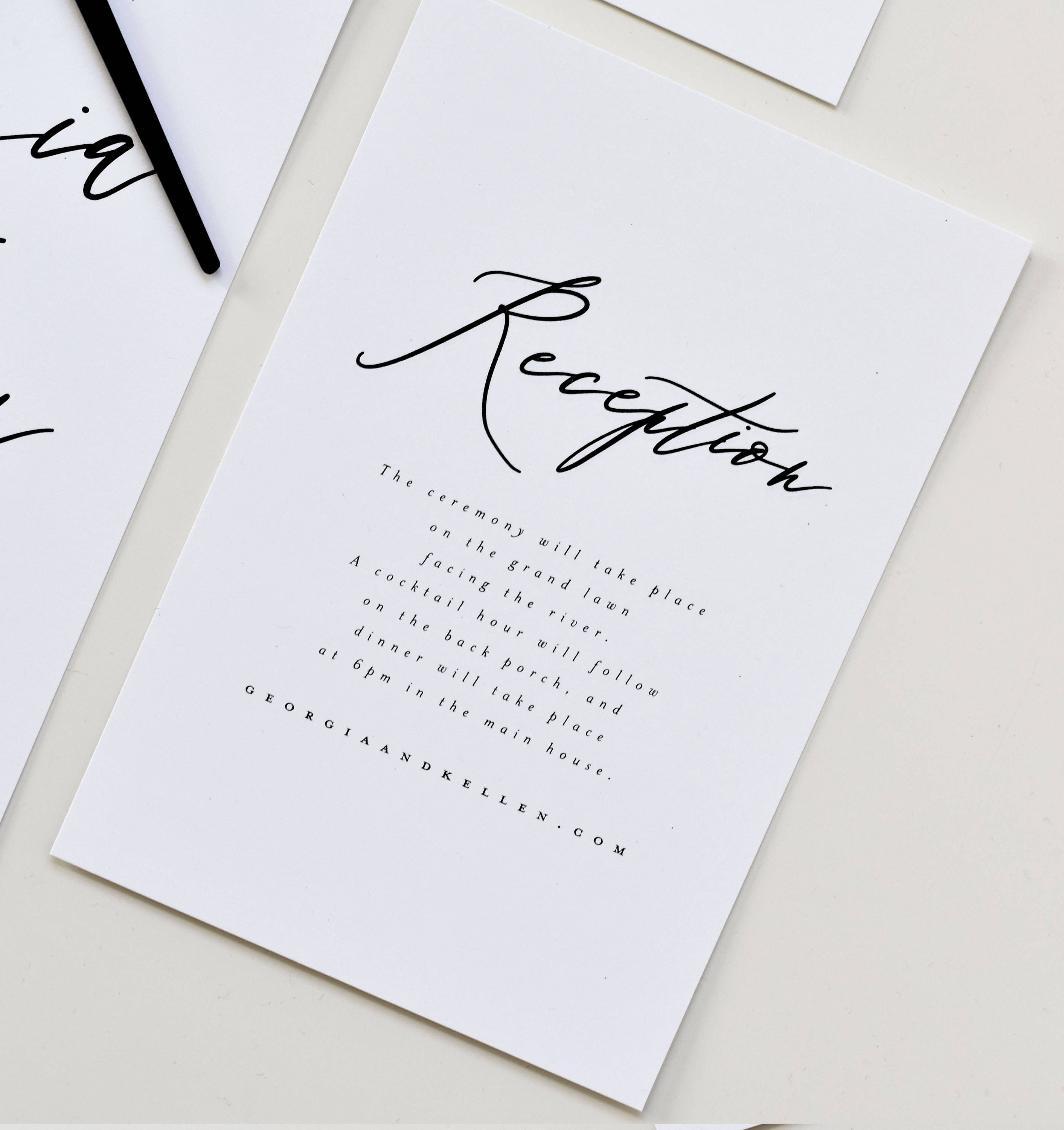 Calligraphy Wedding Invitation Modern Calligraphy Wedding Etsy
