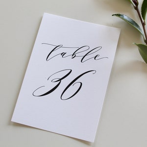 Calligraphy Table Numbers, wedding table number, calligraphy table number, script table number, simple table numbers, table number