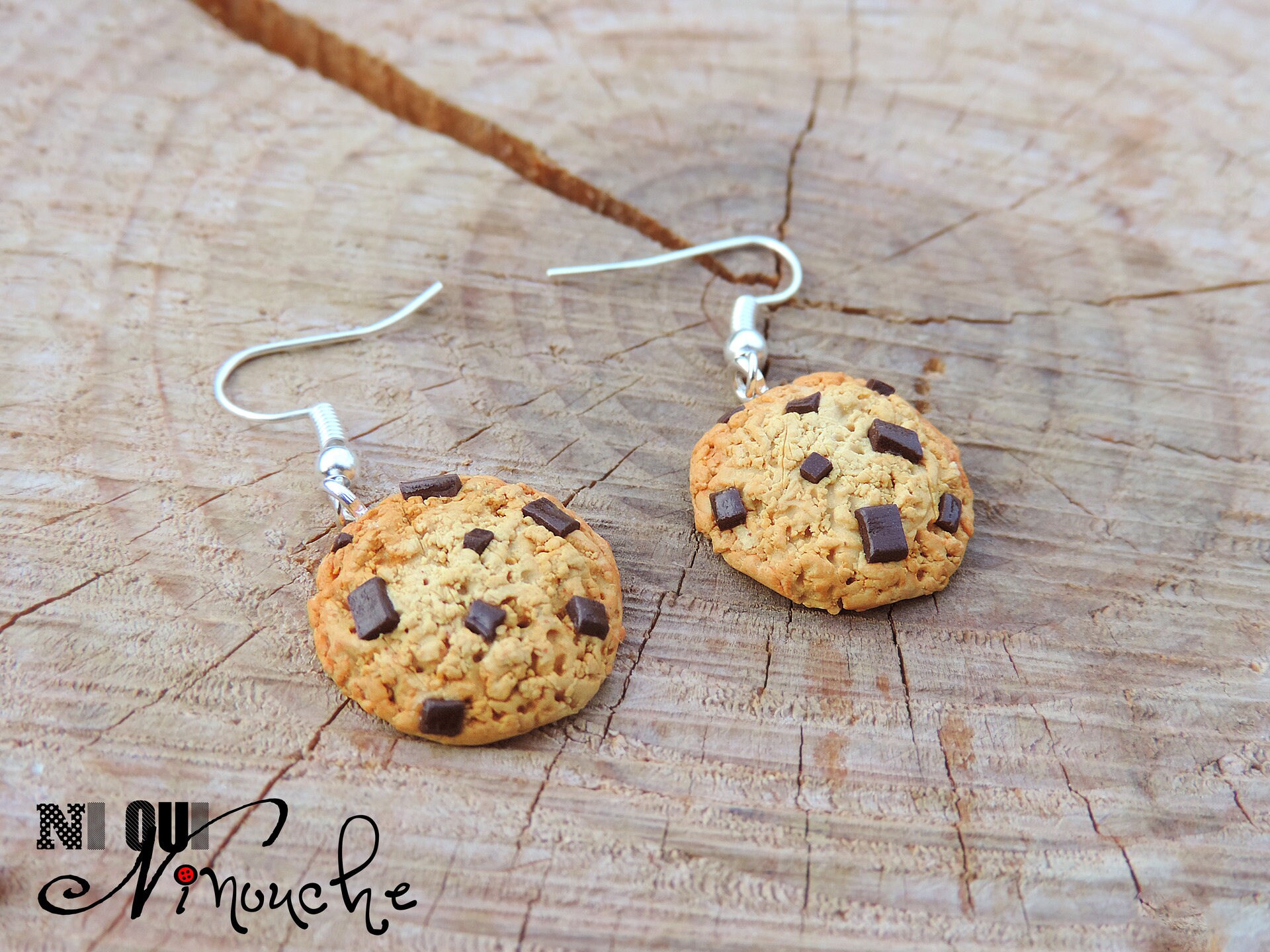 Earrings Cookies Chocolate Chips Fimo Realistic Child Cake Etsy