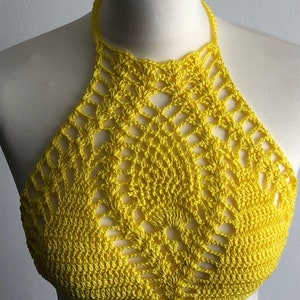Crochet Halter Bralette Crop Summer Beach usar Top
