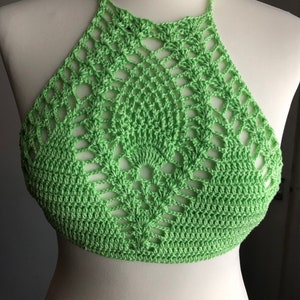 Cuello halter de ganchillo a mano crop top bralette bikini crop top