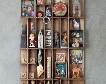 Vintage Letterpress Drucker-Tablett: Kuriositätenschrank - Hamamiton Type Case