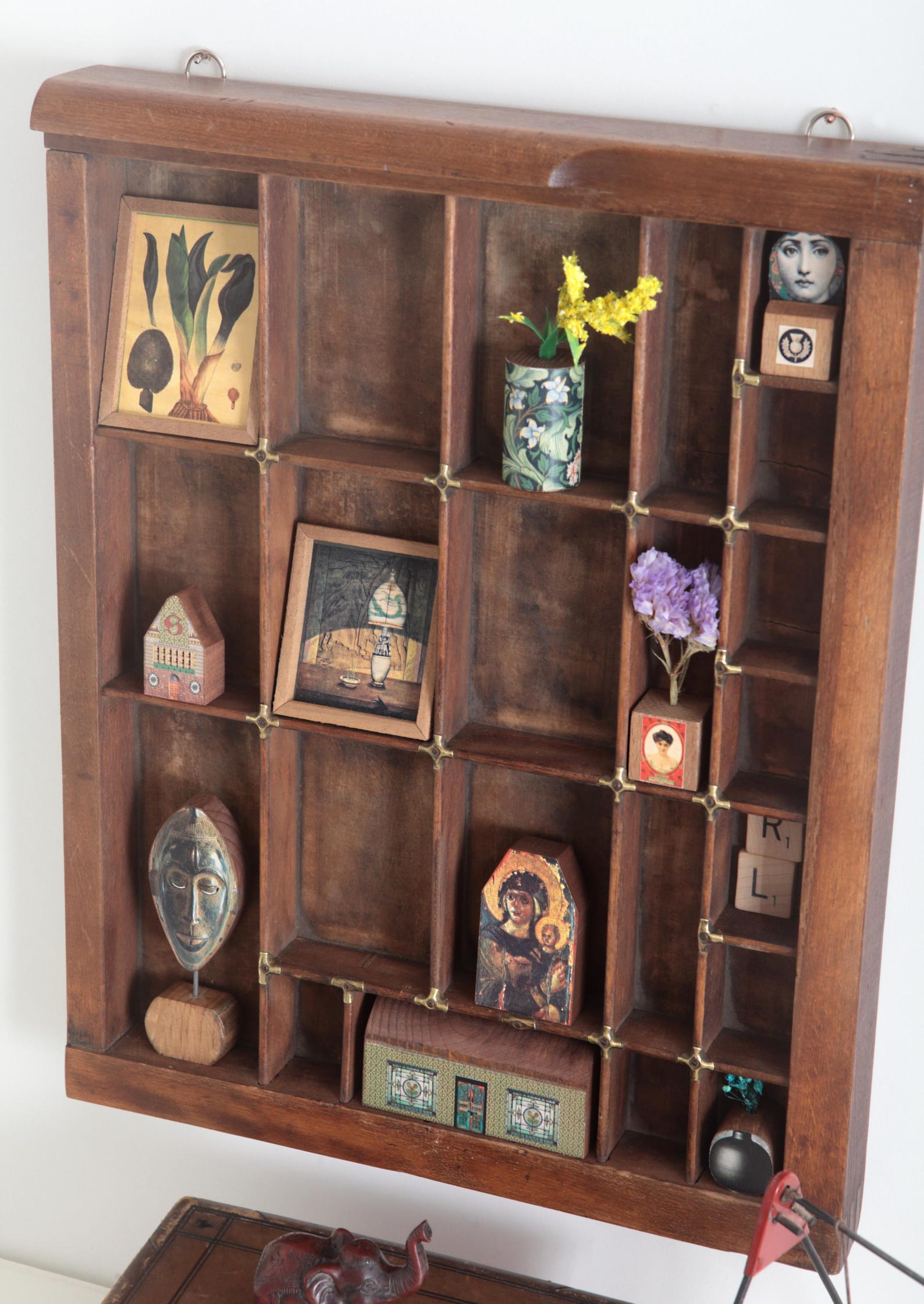 Cabinet of Curios in a Lovely Antique Letterpress Type Case Printers Drawer Display Case
