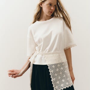 Crochet Lace Waist Wrap, Handmade Cotton Layering Belt, Festival Outfit Accessory, Boho Dress Belt