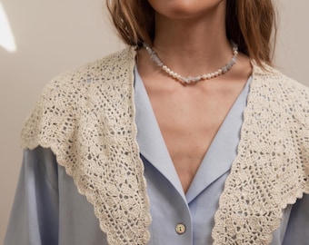 Handcrafted Cotton Peter Pan Collar, Dressy Neck Accessory