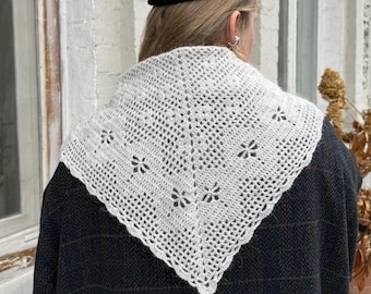 Écharpe triangulaire en maille, foulard en angora, bandana doux pour l'hiver, tour de cou confortable, accessoire automnal
