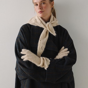Knit Triangle Scarf, Angora Head Scarf, Soft Winter Kerchief, Cozy Neck Wrap, Fall Style Accessory image 8