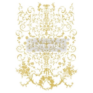 Gold Foil Kacha – Manor Swirls Rub On Transfer - ReDesign With Prima - Furniture Upcycling - DIY Decor - Flipping Fabulous Salina