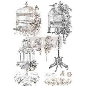 La Voliere Rub On Transfer - ReDesign With Prima - Furniture Upcycling - DIY Decor - Flipping Fabulous Salina
