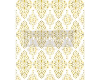 Kacha Golden Damask Rub On Transfer - ReDesign With Prima - Furniture Upcycling - DIY Decor - Flipping Fabulous Salina