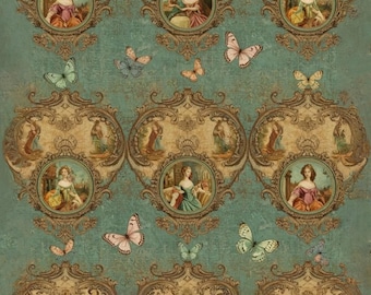 Versailles on Repeat - Mint by Michelle Decoupage Paper - Furniture Upcycling - Free Shipping Available - Redesign with Prima