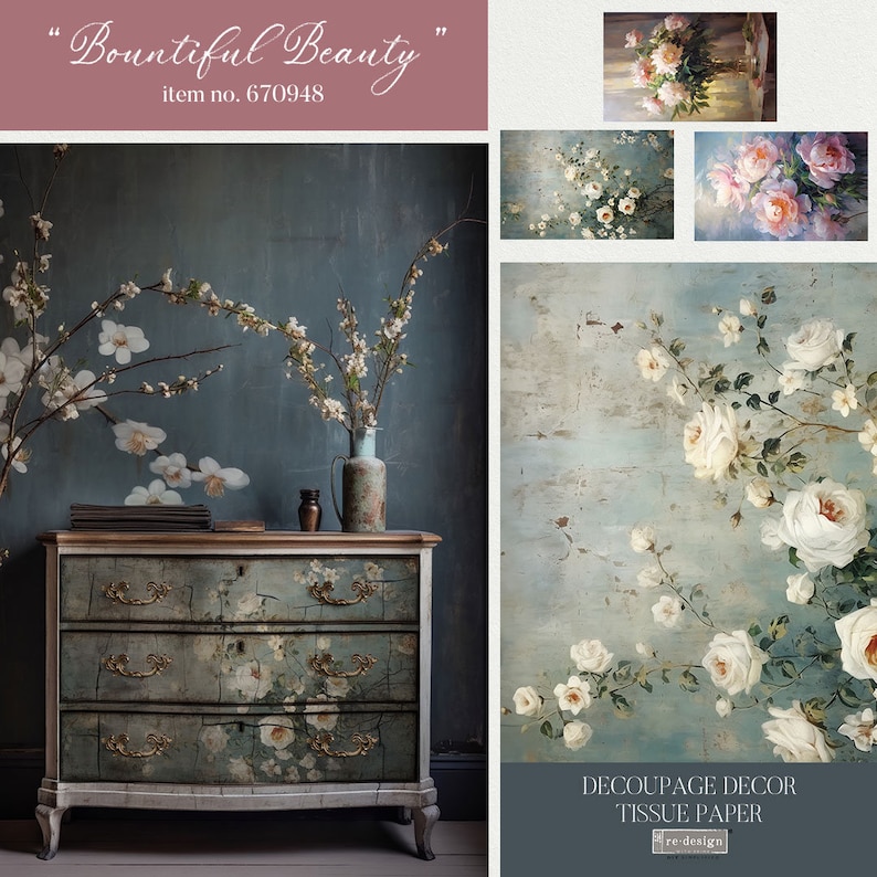 Decoupage Tissue Paper Pack – Bountiful Beauty - Redesign With Prima ...