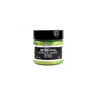 May include: A 1.7 fl oz jar of green and gold metallic acrylic paint with the text "art alchemy acrylic paint sparks fairy wings" on the label.